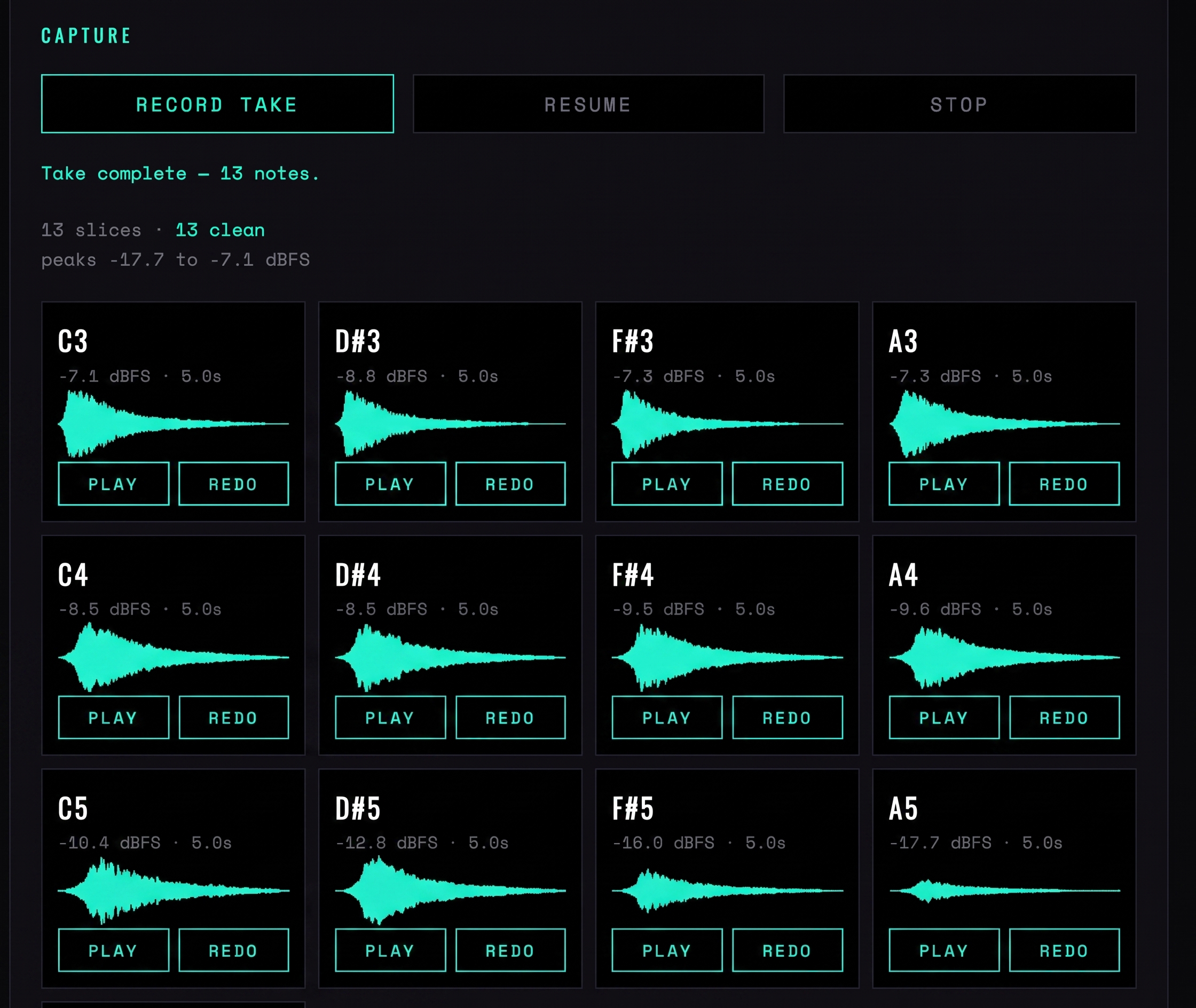Sample Harvester — slice review